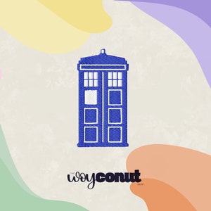 Tardis Doctor who to machine embroider, digital product, PES, EOF Format