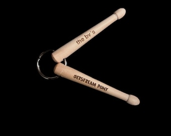 wooden drumsticks keychain