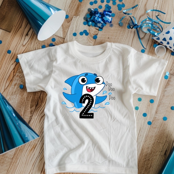 Birthday Shark Tee, 2nd Birthday Shirt, Personalized Age, Baby