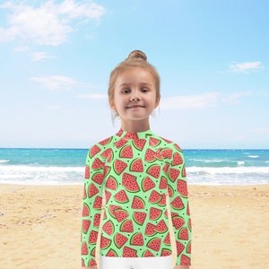 Watermelons, Kids Rash Guard, kids swim shirt, kids Swim suits- My daughters favorite!