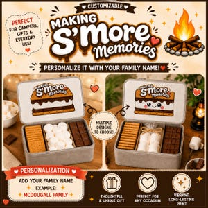 S'mores Camping Storage. Reusable Paper storage Bag. Personalized Smore Snack Keeper. Family favorite. Camping essentials. Backyard gifts