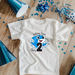 Baby Shark Birthday Shark Tee, 2nd Birthday Shirt, Personalized Age, Baby Shark