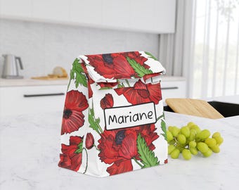 Bolsa de almuerzo personalizada para niños de guardería, bolsa de almuerzo con cierre magnético, bolsa de almuerzo escolar con aislamiento, bolsa reutilizable para refrigerio colgante para refrigerador