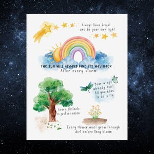 Decoración de habitación infantil, póster de vibraciones positivas, ¿ánimos?, carteles de aprendizaje escolar, sala de juegos, asesoramiento y terapia infantil.