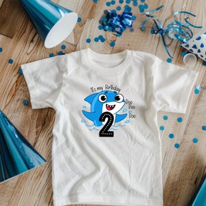Birthday Shark Tee, 2nd Birthday Shirt, Personalized Age, Baby Shark