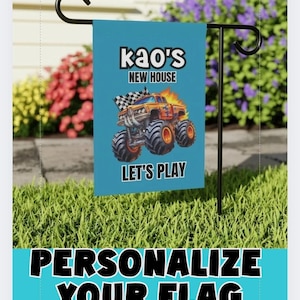 Playhouse Flag, Colorful Banner for Kids Play Space, Gift for Children, Clubhouse Decoration, Indoor Outdoor Flag,  Monster truck