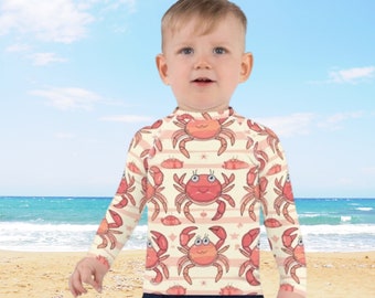 Maglietta protettiva anti-UV per bambini, ideale per nuoto e protezione solare, con fantasie personalizzate uniche.