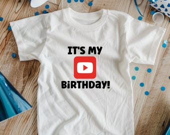 Kids Birthday shirt,  tube Party Kids Birthday Shirt, Children's Tee, Video Theme Youth T-Shirt, Children's Clothing, Kids Party Outfit