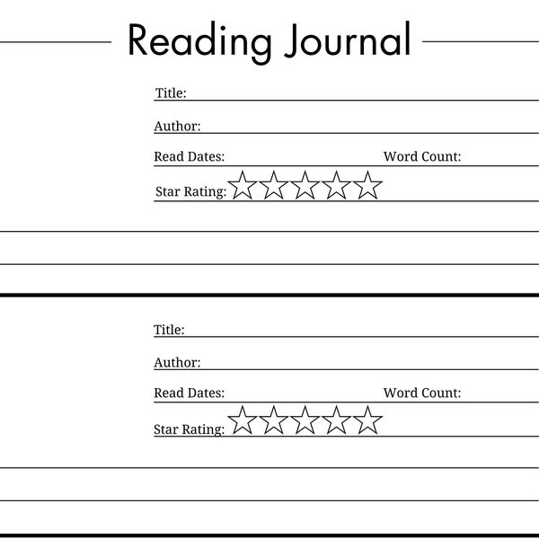 Printed A5 Inserts | Reading Journal | For 6 Ring Binder | Planner Inserts | Reading Tracker