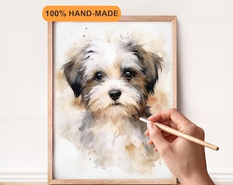 100% Handmade Watercolor Pet Portrait | Dog Portrait | Cat Portrait | Animal Portrait | Custom Pet Portrait from Photo