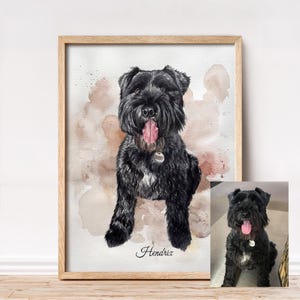 Hand-painted portrait of a pet, Watercolor portrait from photo, Personalized gift dog painting image 13