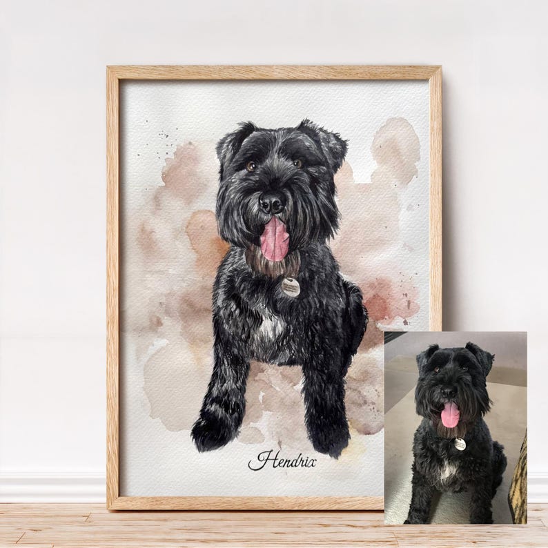 Hand-painted portrait of a pet, Watercolor portrait from photo, Personalized gift dog painting image 13
