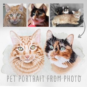 Ritratto di gatto, regalo per amanti dei gatti, ritratto di più animali domestici, dipinto di gatto personalizzato dipinto a mano, dipinto di ritratto di animali domestici