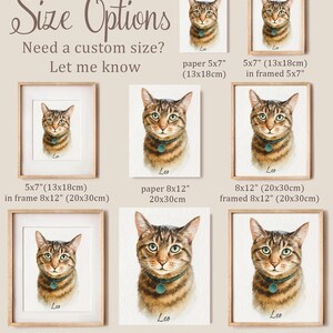 Custom pet portrait from photo, Original hand painted Watercolor, Gift for a pet owner, Dog Cat commission painting image 20