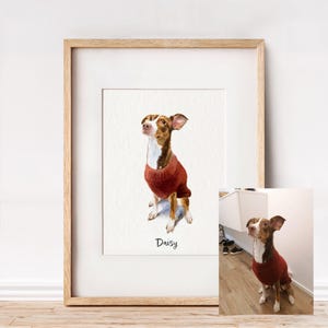 Custom pet portrait from photo, Original hand painted Watercolor, Gift for a pet owner, Dog Cat commission painting image 12