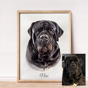 Hand-painted portrait of a pet, Watercolor portrait from photo, Personalized gift dog painting image 8