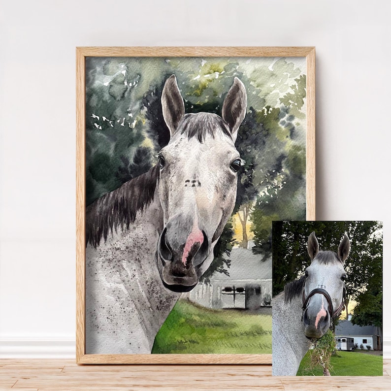 Dog Portrait Custom Painting from Photo, 100% Handmade Watercolor Cat Portrait, Valentines day gift image 7