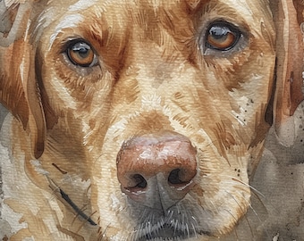 Portrait d'un animal de compagnie peint à la main. Portrait d'animal d'après photo. Peinture de chien personnalisée à l'aquarelle. Oeuvres d'art originales. Aquarelle pour animaux de compagnie à partir d'une photo.