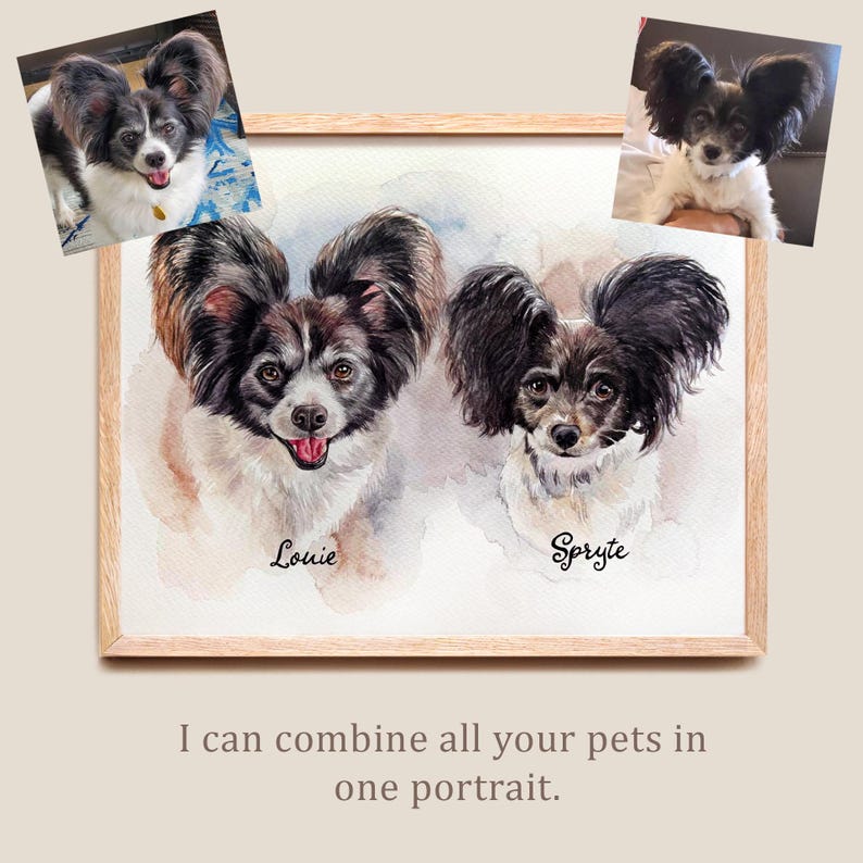 Custom pet portrait from photo, Original hand painted Watercolor, Gift for a pet owner, Dog Cat commission painting image 15