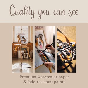 Custom pet portrait from photo, Original hand painted Watercolor, Gift for a pet owner, Dog Cat commission painting image 6