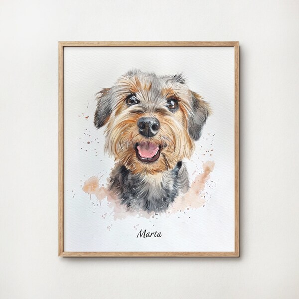 Personalized watercolor portrait of your dog | Handmade | Perfect gift for animal lovers | Pet portrait painting