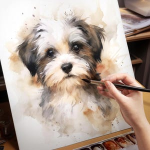 100% handgemachtes Aquarell Haustierporträt | Hundeportrait | Katzenportrait | Tierporträt | Tierportrait vom Foto