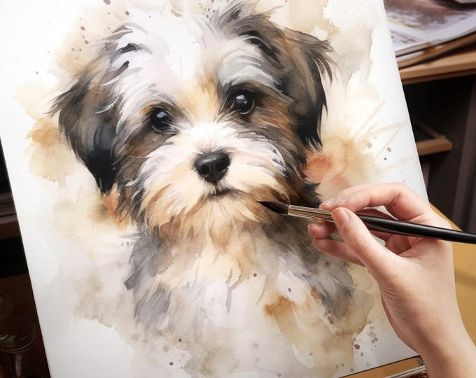 100% Handmade Watercolor Pet Portrait | Dog Portrait | Cat Portrait | Animal Portrait | Custom Pet Portrait from Photo