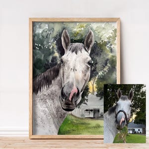 Hand-painted portrait of a pet, Watercolor portrait from photo, Personalized gift dog painting image 10