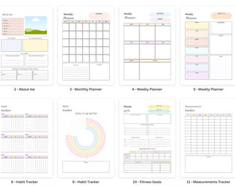 Comprehensive Fitness Planner with Meal Tracker, Grocery List, Habit Tracker, Weight Loss, and Steps Tracker - Your Roadmap to Wellness!