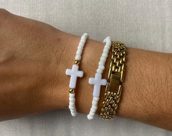 Armband met kruiskralen: christelijk geloofssieraden