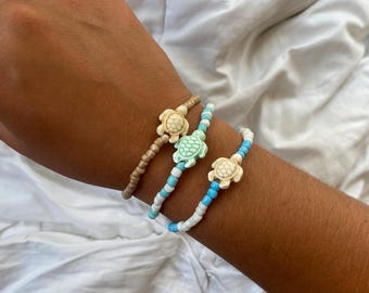 summer turtle stretchy bead bracelets