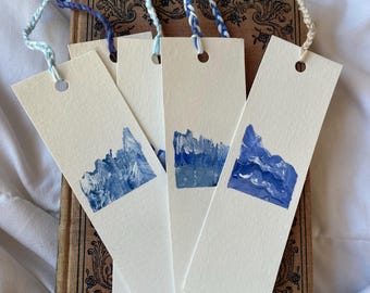 Book marks hand painted with braided string on the end