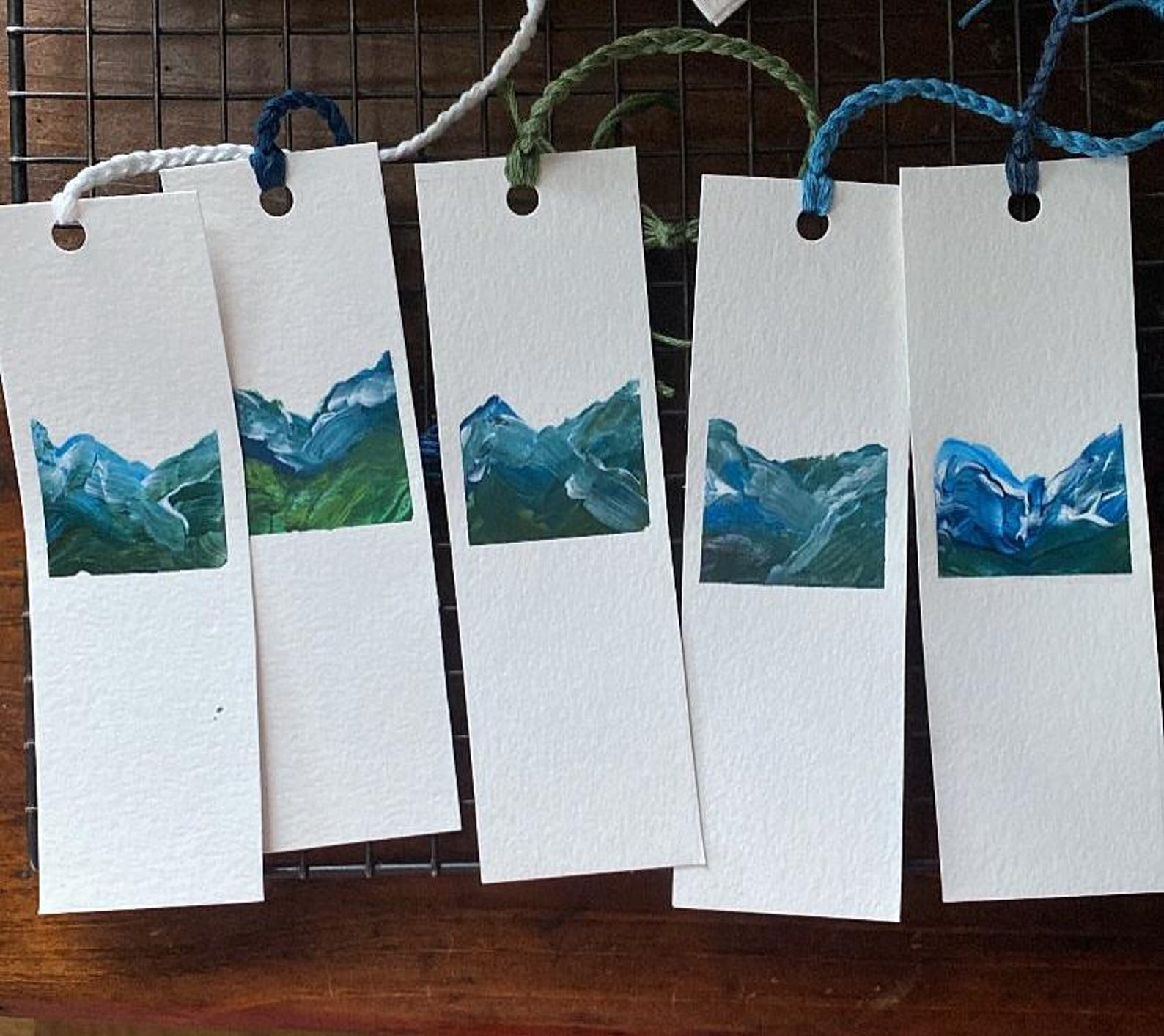 Hand Painted Mountain Bookmarks - Etsy