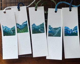 Hand painted mountain bookmarks