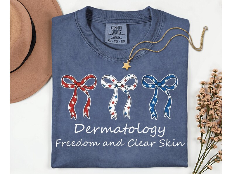 Dermatology Patriotic Coquette t-Shirt, Dermatologist Staff 4th of July Shirt, Skincare Specialist Patriotic t-Shirt, Gift for Dermatologist image 1