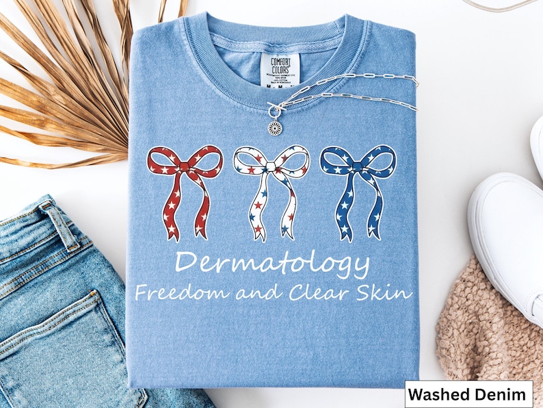Dermatology Patriotic Coquette t-Shirt, Dermatologist Staff 4th of July Shirt, Skincare Specialist Patriotic t-Shirt, Gift for Dermatologist image 3