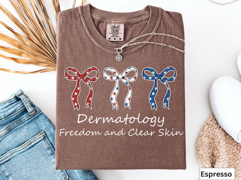 Dermatology Patriotic Coquette t-Shirt, Dermatologist Staff 4th of July Shirt, Skincare Specialist Patriotic t-Shirt, Gift for Dermatologist image 5