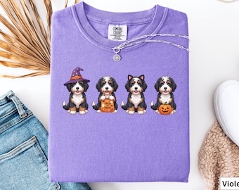 Bernedoodle Halloween t-shirt, Bernedoodle Lover t-Shirt, Cute Dog Halloween t-shirt, Gift for Bernedoodle Dog Mom, Bernedoodle Pumpkin Tee