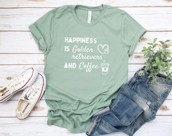 Golden Retriever and Coffee, Golden Retriever Tee, Golden Retriever Mom tshirt, Golden Retriever Lover, Gift for Golden Retriever Owners