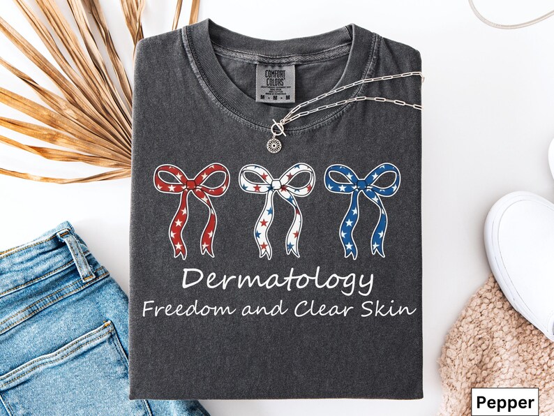 Dermatology Patriotic Coquette t-Shirt, Dermatologist Staff 4th of July Shirt, Skincare Specialist Patriotic t-Shirt, Gift for Dermatologist image 4