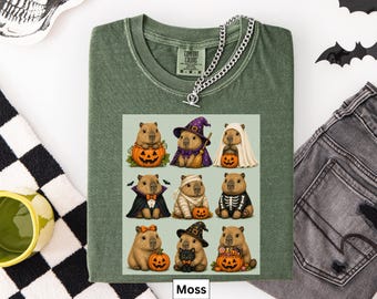 Capybara Halloween Vintage t-Shirt, Capybara Gift, Capybara Fall t-shirt, Gift for Capybara Lovers, Spooky Season Shirt, Halloween Capybara