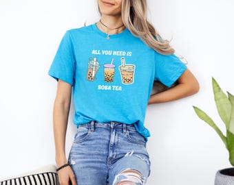 Maglietta per gli amanti del tè Boba, maglietta per il tè alle bolle, maglietta per il tè al latte alle bolle, regalo per gli amanti delle bevande, regalo per gli amanti del tè, maglietta carina per il tè alle bolle