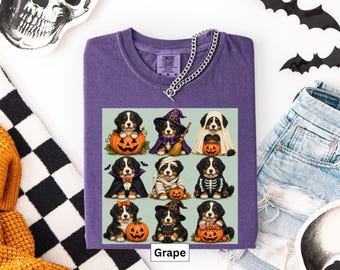Bernese Mountain Dog Halloween t-Shirt, Halloween Bernese Mountain Dog Tee, Dog Lover tshirt, Bernese Mountain Dog Gifts, Fall Dog T-shirt