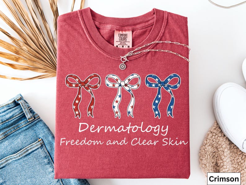 Dermatology Patriotic Coquette t-Shirt, Dermatologist Staff 4th of July Shirt, Skincare Specialist Patriotic t-Shirt, Gift for Dermatologist image 2