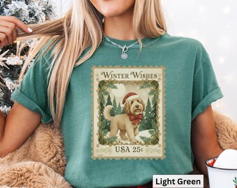 Goldendoodle Vintage Weihnachtst-shirt, Urlaub Goldendoodle Hundeshirt, Hunderasse Liebe, Geschenk für Hundemutter, Goldendoodle-Liebhaber Geschenk