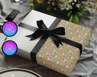Wrapping Paper Mockup | Digital Paper Listing Mockup | Gift Box Mockup | Wrapped Present Mockup | Etsy Listing Mockup | Smart Object PSD