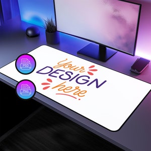 Desk Mat Mockup | 32 x 16 Inches Desk Mat Mockup | Mousepad Mockup | Canva PNG and Smart Object PSD |Digital Download Mockup