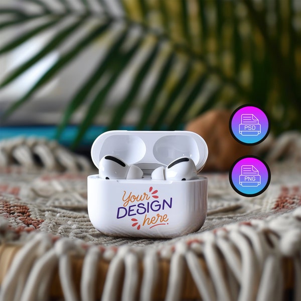 Airpods Pro Case Mockup | 2nd Gen Airpods Case Mockup | Dye Sublimation Airpods Template | Editable Airpods Case Mockup | Smart Object PSD