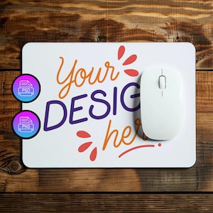 Rechteck Mousepad Mockup | Leeres Mousepad Mockup | Weiß Template Mockup | Canva PNG und Smart Objekt PSD | Digitaler Download Mockup