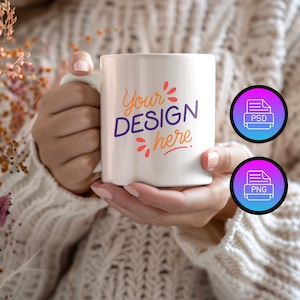 11 oz Mug Mockup | Ceramic Mug Mockup | White Coffee Mug Mockup | POD Ceramic Cup Mockup | and Smart Object PSD